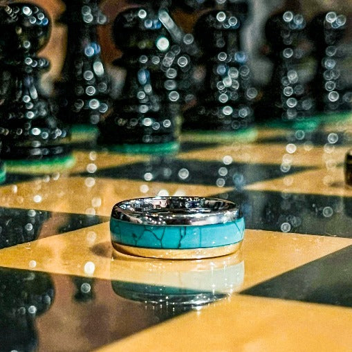 The Jetsetter - Tungsten and Turquoise Ring
