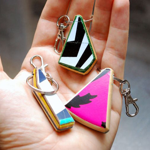 Recycled Skateboard Deck Keychain