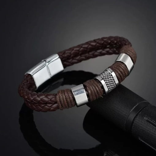 Rugged Braided Leather Bracelet