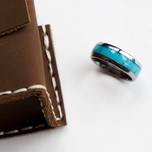 The Jetsetter - Tungsten and Turquoise Ring