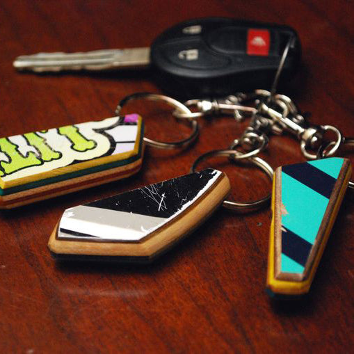 Recycled Skateboard Deck Keychain