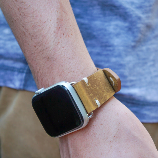 Vintage Style Leather Apple Watch Band