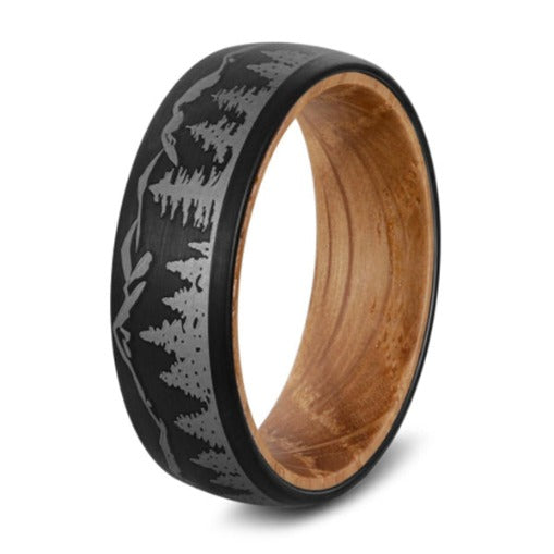 The Wanderer - Tungsten Carbide Ring with Whiskey Barrel Liner